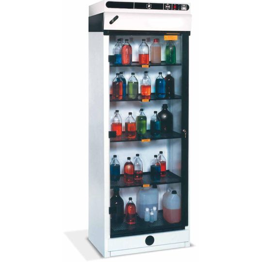 Ohne Abluftleitung lassen sich die Captair Store Chemikalienschränke einfach und schnell in der Nähe des Arbeitsplatzes installieren. Ohne Abluftleitung lassen sich die Captair Store Chemikalienschränke einfach und schnell in der Nähe des Arbeitsplatzes installieren.