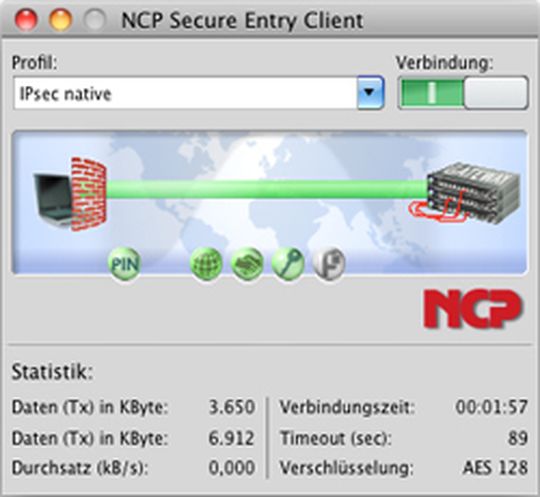 Mit dem NCP Secure Entry Mac Client können auch Mac-User eine sichere IPsec-VPN-Verbindung zum Netzwerk aufbauen. Mit dem NCP Secure Entry Mac Client können auch Mac-User eine sichere IPsec-VPN-Verbindung zum Netzwerk aufbauen.