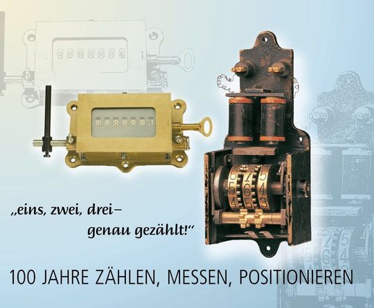 Mechanischer Hubzähler von 1914 und der erste serienreife elektro-mechanische Impulszähler um 1920 Mechanischer Hubzähler von 1914 und der erste serienreife elektro-mechanische Impulszähler um 1920