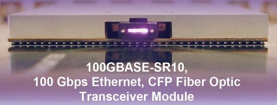 Der Hersteller Reflex Photonics stellte bereits Ende März 2010 einen 100-GbE-Transceiver vor; Bild: Dr. Franz-Joachim Kauffels Der Hersteller Reflex Photonics stellte bereits Ende März 2010 einen 100-GbE-Transceiver vor; Bild: Dr. Franz-Joachim Kauffels