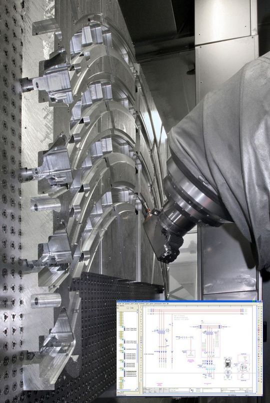 Das Zusammenspiel von Elektro- und Fluidtechnik ist mit der Eplan-Plattform perfekt: Auf einheitlicher Datenbasis und mit direktem Datenabgleich werden beide Gewerke projektiert. So bei ECOSPEED F – einem DST-Bearbeitungszentrum zur Hochleistungszerspanung von Aluminium-Strukturbauteilen. Bilder: Eplan Das Zusammenspiel von Elektro- und Fluidtechnik ist mit der Eplan-Plattform perfekt: Auf einheitlicher Datenbasis und mit direktem Datenabgleich werden beide Gewerke projektiert. So bei ECOSPEED F – einem DST-Bearbeitungszentrum zur Hochleistungszerspanung von Aluminium-Strukturbauteilen. Bilder: Eplan
