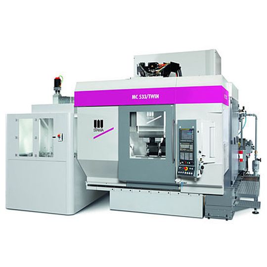 Bild 1: Das neue Bearbeitungszentrum MC 533/Twin mit integrierter Automation und hoher Leistungseffizienz pro Stellfläche. Bild: Stama Bild 1: Das neue Bearbeitungszentrum MC 533/Twin mit integrierter Automation und hoher Leistungseffizienz pro Stellfläche. Bild: Stama