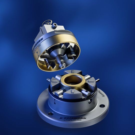 Mini-Nullpunktspannsystem µ–PrisFix H1.1000 (Bild: Hirschmann)