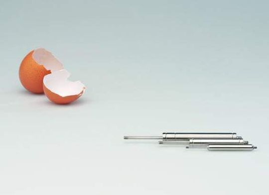Die kleinste Gasfeder aus dem Hause Hahn Gasfedern ist 34,5 mm lang und hat einen Durchmesser von 6 mm. (Bild: Hahn Gasfedern) Die kleinste Gasfeder aus dem Hause Hahn Gasfedern ist 34,5 mm lang und hat einen Durchmesser von 6 mm. (Bild: Hahn Gasfedern)