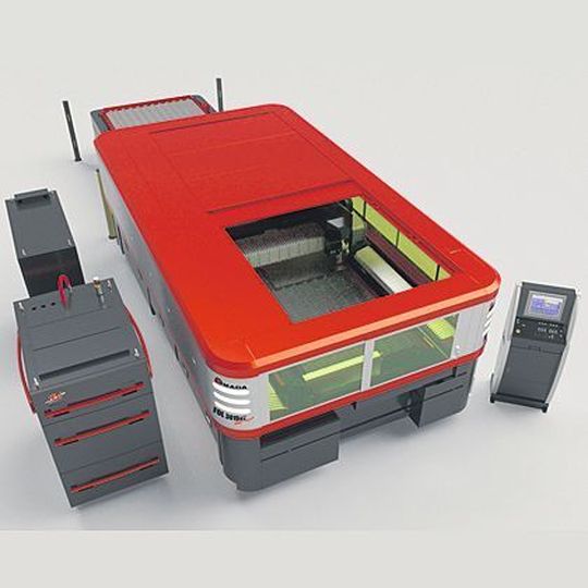 Laserschneiden der Zukunft: Die Anlagen mit Faserlaser sind wahre Allrounder – und dabei energieeffizient, platzsparend und produktiv. Bild: Amada Laserschneiden der Zukunft: Die Anlagen mit Faserlaser sind wahre Allrounder – und dabei energieeffizient, platzsparend und produktiv. Bild: Amada