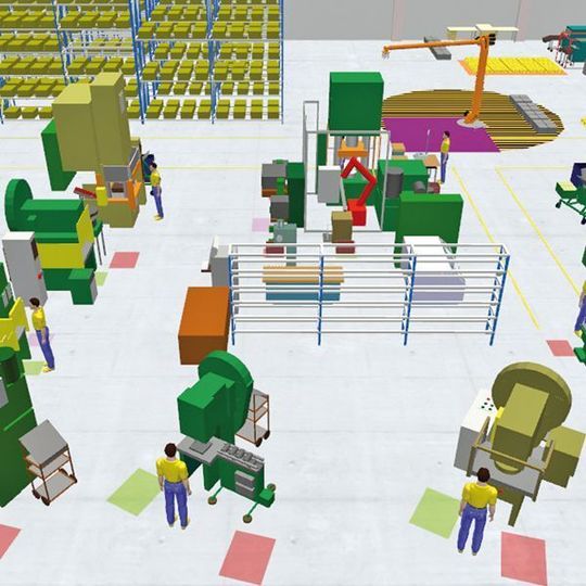 Den Materialfluss innerhalb einer Abteilung optimal gestalten: Der Tara-VR-Builder hilft, die Effizienz um die Maschine herum zu steigern.Bild: Nexans Power Accessories Germany Den Materialfluss innerhalb einer Abteilung optimal gestalten: Der Tara-VR-Builder hilft, die Effizienz um die Maschine herum zu steigern.Bild: Nexans Power Accessories Germany