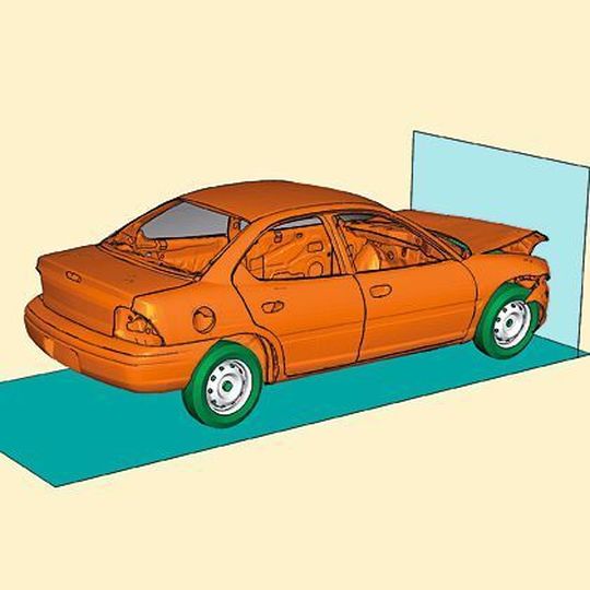 Crashsimulation am Gesamtfahrzeug. Automobilentwicklung geht schneller und kostengünstiger mit Simulationswerkzeugen. Bild: Abaqus Crashsimulation am Gesamtfahrzeug. Automobilentwicklung geht schneller und kostengünstiger mit Simulationswerkzeugen. Bild: Abaqus