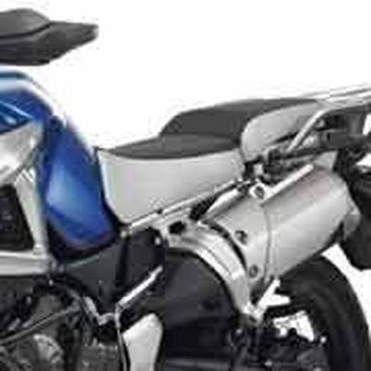 Läuft Gefahr, den Belastungen im Top Case-Betrieb nicht standzuhalten: der Gepäckträger der Yamaha Super Ténéré. Läuft Gefahr, den Belastungen im Top Case-Betrieb nicht standzuhalten: der Gepäckträger der Yamaha Super Ténéré.