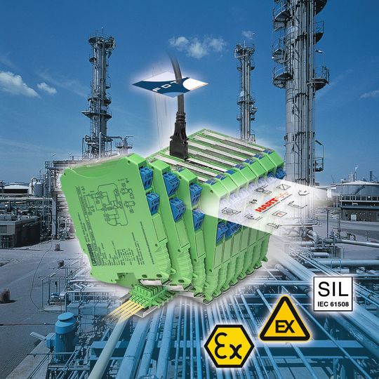 Analoge und digitale Welt verbunden: Mit Hart-Multiplexern und Verdrahtungsmodulen ist die Integration der Hart-Informationen in separate Engineering- und Management-Systeme möglich. (Bild: Phoenix Contact) Analoge und digitale Welt verbunden: Mit Hart-Multiplexern und Verdrahtungsmodulen ist die Integration der Hart-Informationen in separate Engineering- und Management-Systeme möglich. (Bild: Phoenix Contact)