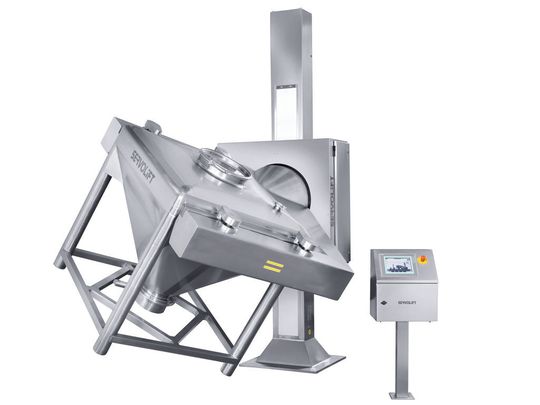 Die außenliegenden bedeckenden Teile des Horizontal-Mischers sind komplett aus Edelstahl gefertigt, die Oberflächen des Mischers entsprechen den aktuellen GMP-Anforderungen. (Bild: Servolift)