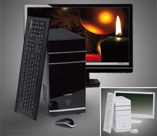Den 599-Euro-PC gibt es mit Display in den Farben Schwarz und Weiß. Den 599-Euro-PC gibt es mit Display in den Farben Schwarz und Weiß.