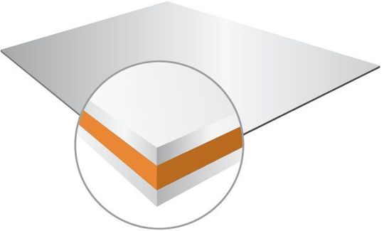 Trotz der größeren Dicke ermöglicht dieser Sandwichtverbund Möglichkeiten zur Gewichtseinsparung im Karosseriebereich bei Automobilen. (Bild: Thyssen-Krupp Steel Europe) Trotz der größeren Dicke ermöglicht dieser Sandwichtverbund Möglichkeiten zur Gewichtseinsparung im Karosseriebereich bei Automobilen. (Bild: Thyssen-Krupp Steel Europe)