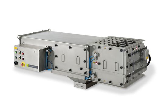 Der Magnetseparator Magbox Autoclean enthält Magnetstäbe, die jeweils eine Wirkleistung von 12 000 Gauß besitzen. (Bild: S+S Separation and Sorting Technology) Der Magnetseparator Magbox Autoclean enthält Magnetstäbe, die jeweils eine Wirkleistung von 12 000 Gauß besitzen. (Bild: S+S Separation and Sorting Technology)