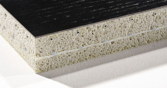 Sandwichplatte mit Kern aus 3D-Wirkstruktur und Blähglasummantelung (Bild:V.Fraas)