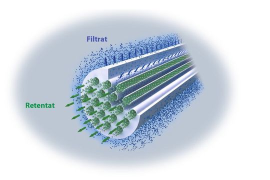 Zur maximalen Aufkonzentrierung der Feststoffe im Retentat eignen sich Keramikmembranen besonders gut. (Bild: GEA Westfalia Separator) Zur maximalen Aufkonzentrierung der Feststoffe im Retentat eignen sich Keramikmembranen besonders gut. (Bild: GEA Westfalia Separator)