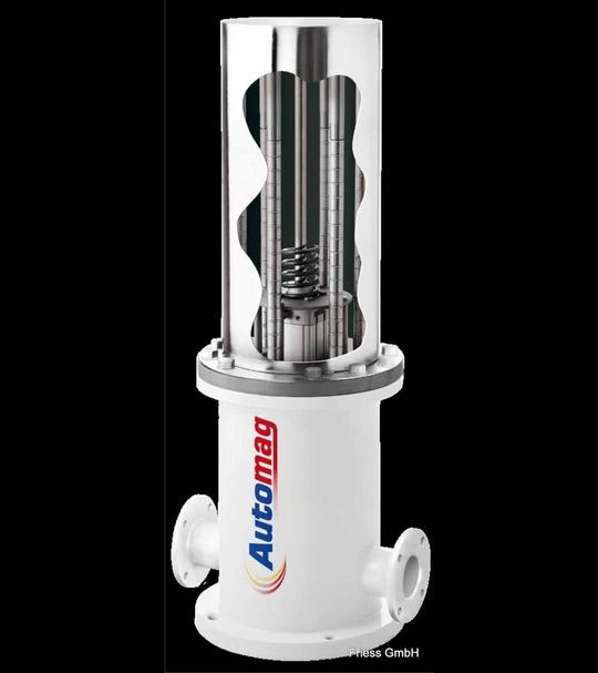 Aus Flüssigkeiten entfernt der Magnetfilter Automag Eisen- und Stahlpartikel sowie paramagnetische Partikel aus Edelstahl, Hartmetall und Korund. (Bild: Friess)