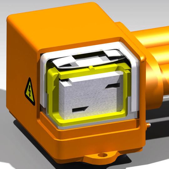 Laborversion des Aluminium-Steckers am eKart. (Bild: TUM) Laborversion des Aluminium-Steckers am eKart. (Bild: TUM)