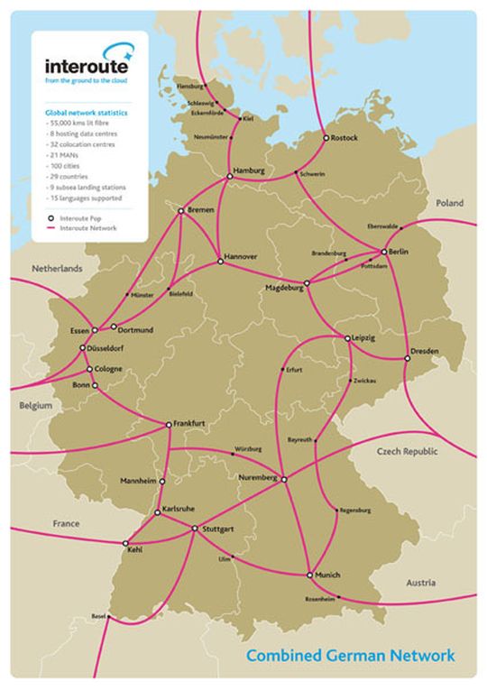 Kombiniertes Netzwerk von Interoute und KPN Kombiniertes Netzwerk von Interoute und KPN