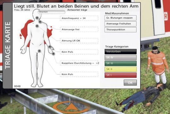 SAFER unterstützt das Rettungspersonal auch bei der Einschätzung der medizinischen Versorgungslage und liefert so die Basis für eine optimale Versorgung der Verletzten SAFER unterstützt das Rettungspersonal auch bei der Einschätzung der medizinischen Versorgungslage und liefert so die Basis für eine optimale Versorgung der Verletzten