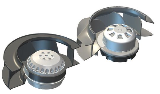 Ein mechanischer 1:1 Austausch bestehender AC-Varianten (links) wird durch eine neue kompakte EC-Motorengeneration (rechts) ermöglicht. (Bild: ebm-papst) Ein mechanischer 1:1 Austausch bestehender AC-Varianten (links) wird durch eine neue kompakte EC-Motorengeneration (rechts) ermöglicht. (Bild: ebm-papst)