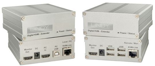 Der KVM-Extender von Lindy hat die Maße 10 mal 10,5 mal 4,4 Zentimeter. Der KVM-Extender von Lindy hat die Maße 10 mal 10,5 mal 4,4 Zentimeter.