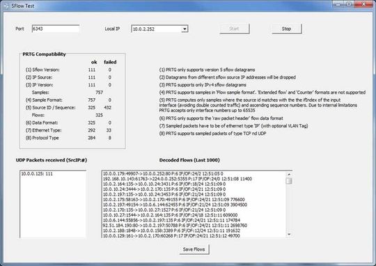 Das Tool sFlow-Tester ist eine Gratiserweiterung des PRTG Network Monitors. Das Tool sFlow-Tester ist eine Gratiserweiterung des PRTG Network Monitors.