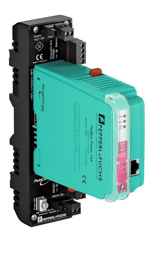 Das FieldConnex Diagnostic Gateway überträgt den Diagnosebus auf das Ethernet. Das System ist selbstkonfigurierend und erkennt automatisch alle angeschlossenen Advanced Diagnostic Module. (Bild: Pepperl+Fuchs) Das FieldConnex Diagnostic Gateway überträgt den Diagnosebus auf das Ethernet. Das System ist selbstkonfigurierend und erkennt automatisch alle angeschlossenen Advanced Diagnostic Module. (Bild: Pepperl+Fuchs)