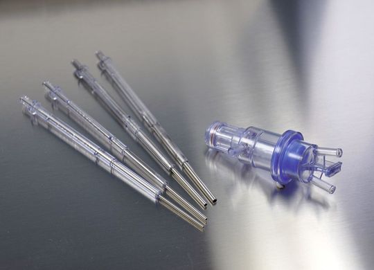 Key components for PreVAS: disposable filling needles and disposable diaphragm pumps (Picture: Bosch) Key components for PreVAS: disposable filling needles and disposable diaphragm pumps (Picture: Bosch)