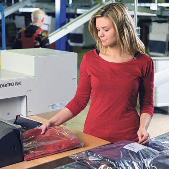 Nach dem Einlesen geht die Ware in die Sorter-Tasche. Bild: Dürkopp Nach dem Einlesen geht die Ware in die Sorter-Tasche. Bild: Dürkopp