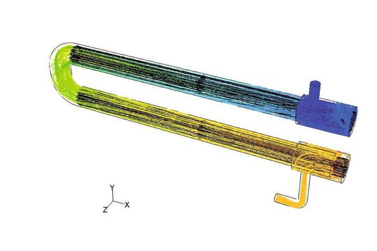 Mit CFD kann das Strömungs- und das daran gekoppelte Temperaturverhalten im gesamten Strömungsbereich als Ganzes betrachtet und quantitativ analysiert werden und nicht nur an den Orten einer experimentellen Messung. (Bild: Pharmaserv)
