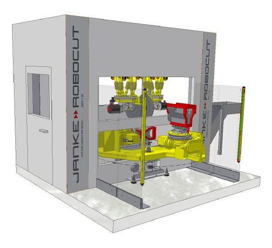 Robotergestütztes „Hexapod‐Trennzentrum für Zylinder‐Kurbelgehäuse“. (Bild: Janke)