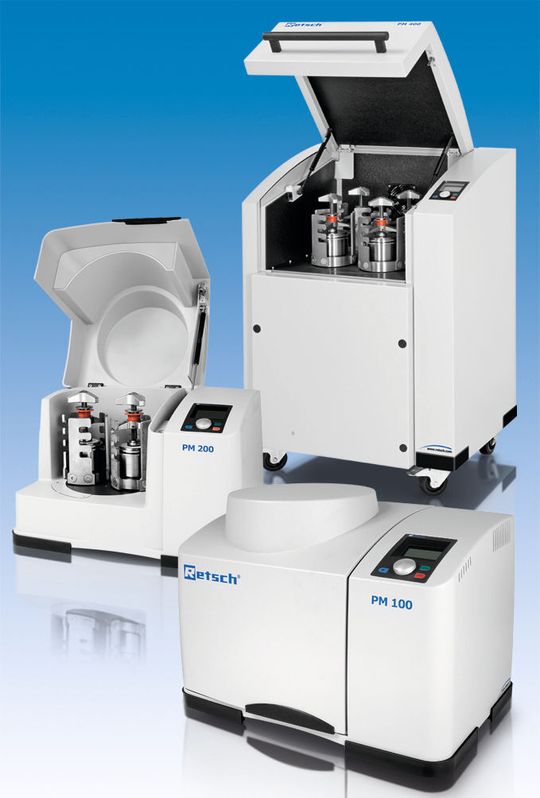 Planeten-Kugelmühlen von Retsch sollen die Herstellung von Nanopartikeln ermöglichen (Foto: Retsch)