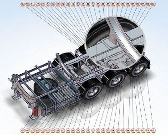 Détail de la fiche «Carosserie industrielle». Des exemples réalisés avec Solidworks. (Image: Solidworks et Axemble) Détail de la fiche «Carosserie industrielle». Des exemples réalisés avec Solidworks. (Image: Solidworks et Axemble)