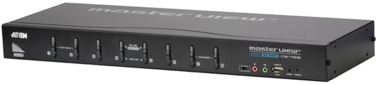Der Aten CS1768 ist ein 8-Port-DVI-KVM-Switch mit Stereo-Audioübertragung. Der Aten CS1768 ist ein 8-Port-DVI-KVM-Switch mit Stereo-Audioübertragung.