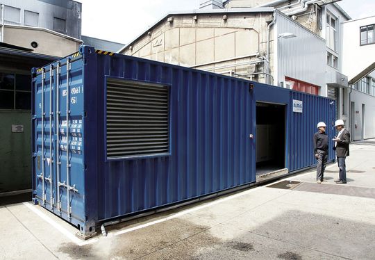 Die komplette Anlagentechnik befindet sich in einem Container. So kann sie örtlich flexibel eingesetzt werden. (Almig) Die komplette Anlagentechnik befindet sich in einem Container. So kann sie örtlich flexibel eingesetzt werden. (Almig)