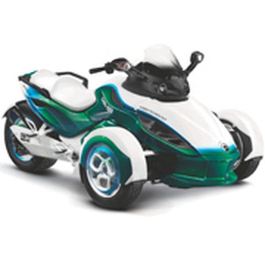 Den Can-Am Spypder Roadster soll es in Zukunft auch als Hybridmodell geben. Den Can-Am Spypder Roadster soll es in Zukunft auch als Hybridmodell geben.