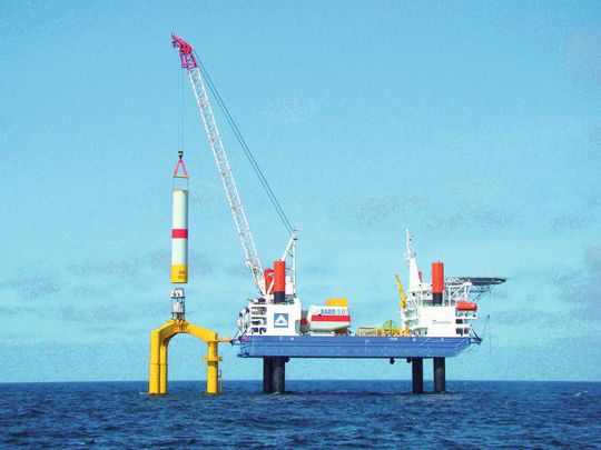 Hubplattform "Thor" für das Bauen auf See (Bild: Montanhydraulik) Hubplattform "Thor" für das Bauen auf See (Bild: Montanhydraulik)