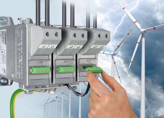 Ein durchdachtes Blitzschutzkonzept auf der Basis des Ableiters Powertrab verhindert über Jahrzehnte hinaus Schäden durch Blitzströme und Überspannungen. (Bild: Phoenix Contact)