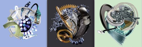 Visuel de LausanneTec. De gauche à droite, symbolisation des secteurs électrotechnique, horlogerie-joaillerie et techniques médicales. (Image: Kystone - Laurent Gilléron) Visuel de LausanneTec. De gauche à droite, symbolisation des secteurs électrotechnique, horlogerie-joaillerie et techniques médicales. (Image: Kystone - Laurent Gilléron)