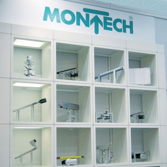 Förderbänder und Automationskomponenten aus dem Baukasten präsentiert das Schweizer Unternehmen Montech auf der Motek 2011 in Stuttgart. (Bild: Montech)