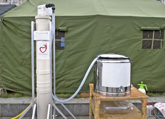 Unabhängig: Der SkyHydrant ist als autarkes System unabhängig von Strom und somit in Krisen- und Katastrophengebieten einsetzbar