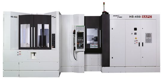 Kadigo zeigt zwei effektivitätsoptimierte Varianten des Horizontalbearbeitungszentrums HS-450i von Akari Seiki. Bild: Akari Seiki Kadigo zeigt zwei effektivitätsoptimierte Varianten des Horizontalbearbeitungszentrums HS-450i von Akari Seiki. Bild: Akari Seiki