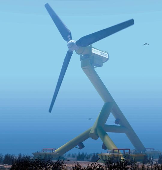 Die periodische Ausrichtung der Flügel von Gezeitenkraftwerken mittels Kronenrad-Mehrfachabtrieben ermöglicht maximale Energiegewinnung. (Bild: ASSAG) Die periodische Ausrichtung der Flügel von Gezeitenkraftwerken mittels Kronenrad-Mehrfachabtrieben ermöglicht maximale Energiegewinnung. (Bild: ASSAG)