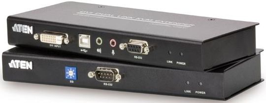 Der Aten CE602 überträgt DVI-Dual-Link-Signale über eine Distanz von bis zu 60 Metern. Der Aten CE602 überträgt DVI-Dual-Link-Signale über eine Distanz von bis zu 60 Metern.