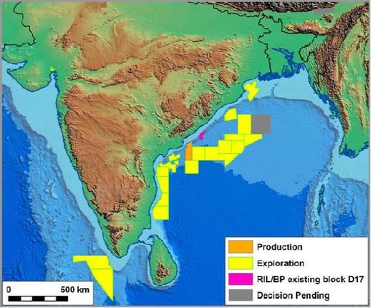Map of deal interests – BP and Reliance entered a strategic alliance to join their forces on India's oil and gas markets in summer 2011. Furthermore, BP acquired a 30 percent stake in 21 oil and gas production sharing contracts of Reliance in India, including the producing KG D6 block. (Picture: PROCESS India) Map of deal interests – BP and Reliance entered a strategic alliance to join their forces on India's oil and gas markets in summer 2011. Furthermore, BP acquired a 30 percent stake in 21 oil and gas production sharing contracts of Reliance in India, including the producing KG D6 block. (Picture: PROCESS India)