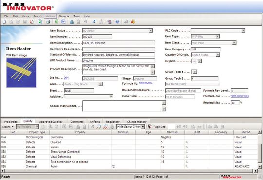 Mit Hilfe von Formula & Recipe Management erhalten Mitarbeiter Zugriff auf sämtliche produktbezogene Daten. (Bild: Aras)