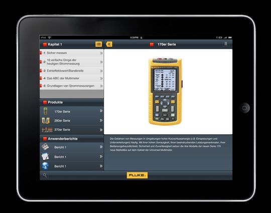 Für die mobile Endgeräte steht ab sofort die Messfibel als App zur Verfügung. (Bild: Fluke)