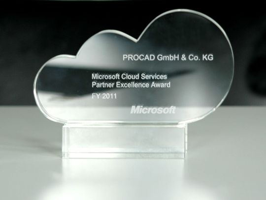 Im Rahmen der diesjährigen Microsoft Partnerkonferenz wurde PROCAD mit dem begehrten Microsoft Cloud Service Partner Excellence Award ausgezeichnet. (Bild: PROCAD) Im Rahmen der diesjährigen Microsoft Partnerkonferenz wurde PROCAD mit dem begehrten Microsoft Cloud Service Partner Excellence Award ausgezeichnet. (Bild: PROCAD)