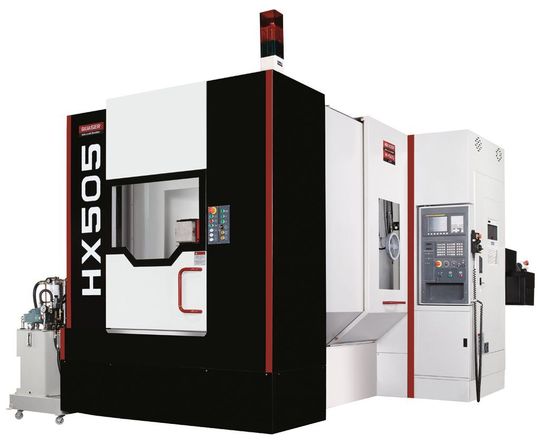 Mit der HX 505 AP zeigte Quaser zur EMO ein weiteres neues horizontales Bearbeitungszentrum für 500er-Paletten. Die HX gibt es auch für 630er- und 800er-Paletten. (Bild: Hommel Unverzagt)