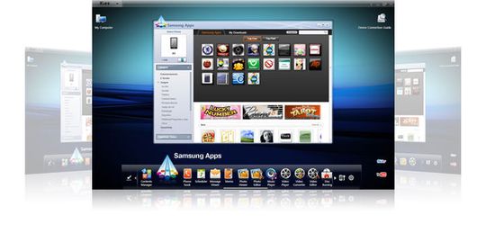 Das Screendesign der ersten Version von Kies lehnte sich sehr eng an Apples Mac-Desktop an (Samsung)